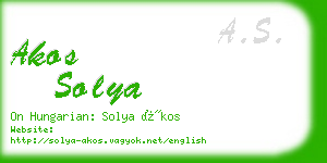 akos solya business card
